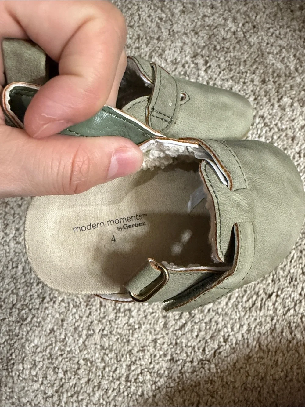 Olive Green baby Mary Jane Shoes